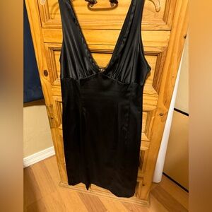 Elegant Black Satin Dress